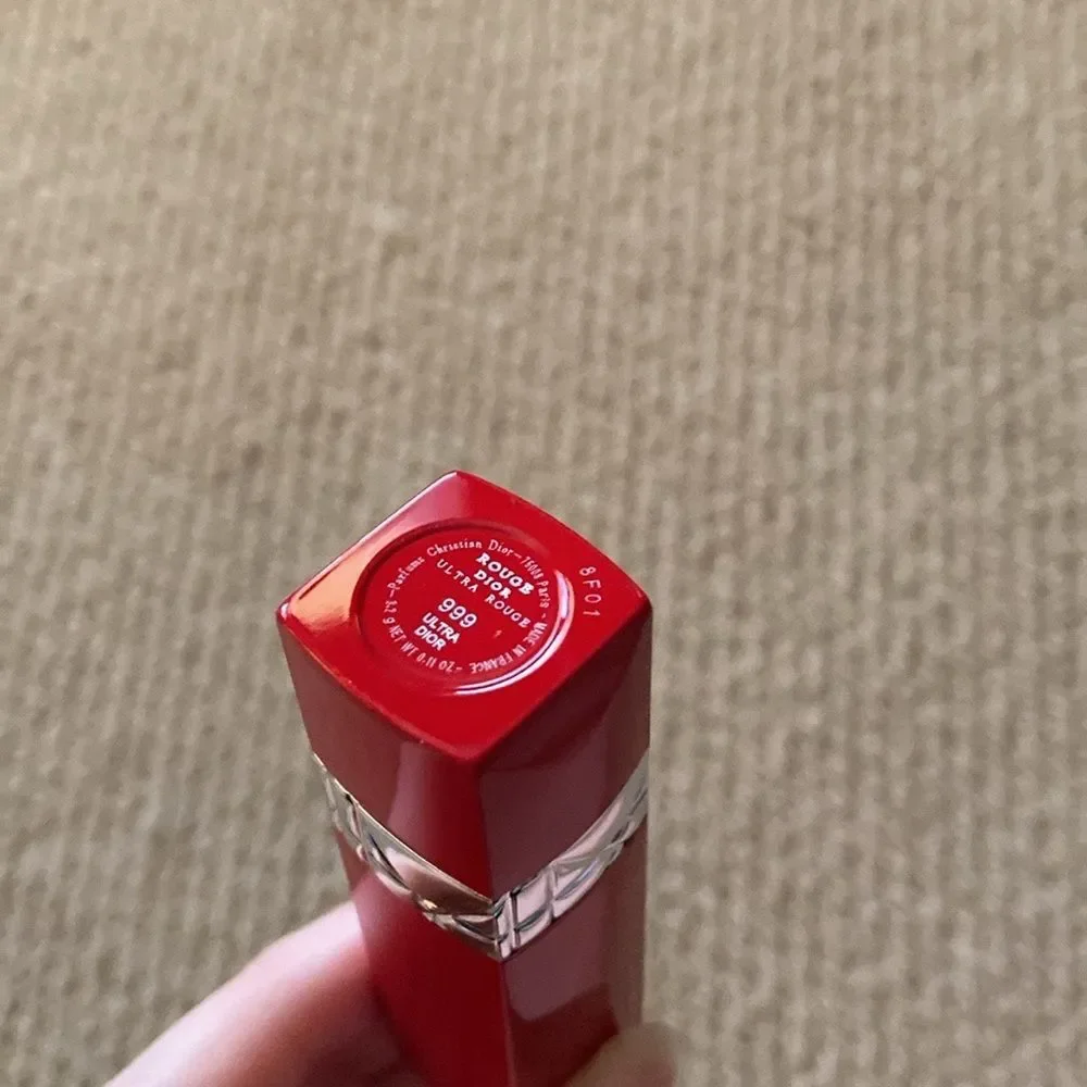 Dior Rouge Ultra Dior 999 Lipstick Luxe Bright Red Like New with Box Swatched